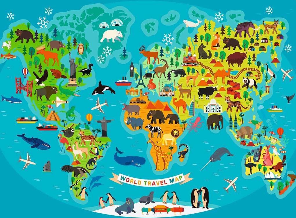 Weitere Ansicht: Ravensburger Kinderpuzzle - Tierische Weltkarte - 150 Teile Puzzle für Kinder ab 7 Jahren