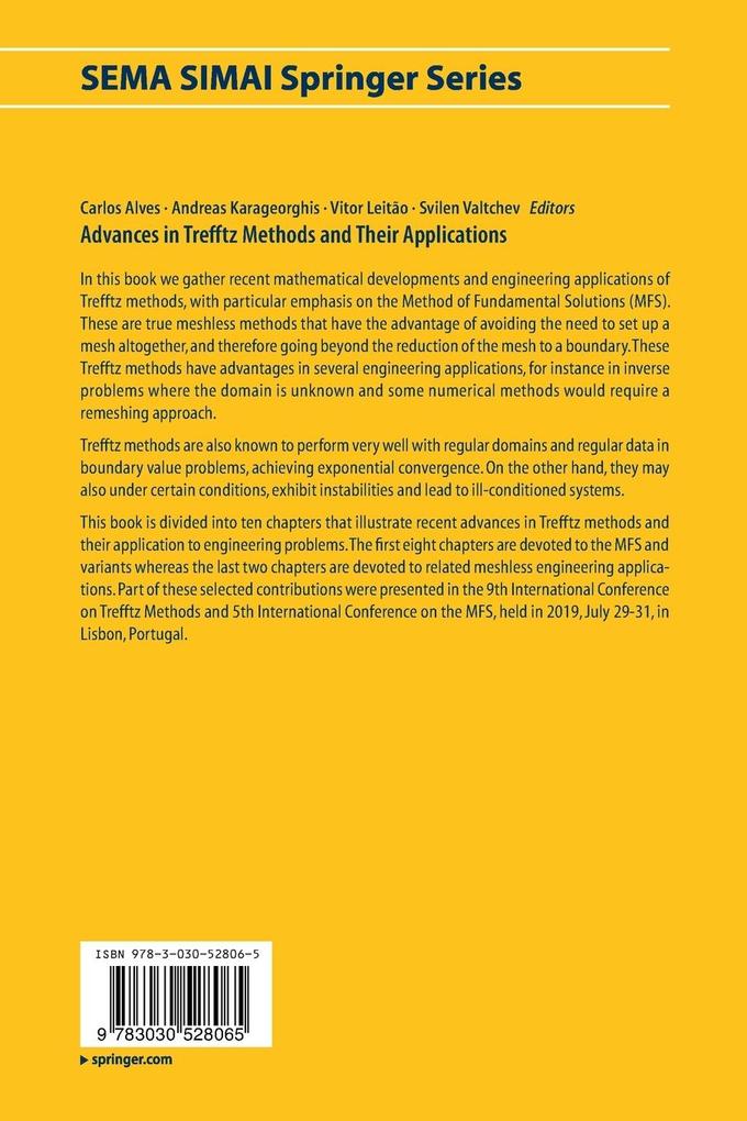Weitere Ansicht: Advances in Trefftz Methods and Their Applications