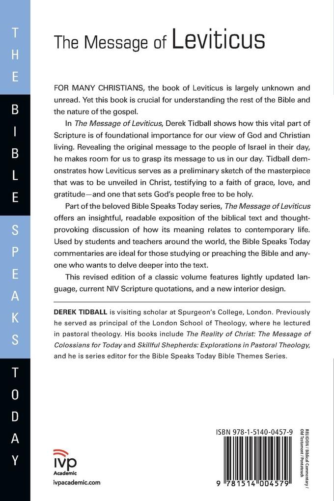 Weitere Ansicht: The Message of Leviticus | Derek Tidball