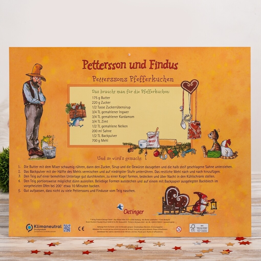 Weitere Ansicht: Pettersson und Findus warten auf Weihnachten. Adventskalender | Sven Nordqvist