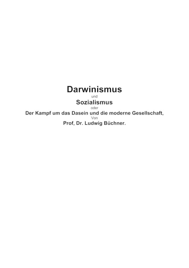 Produktbild: Darwinismus und Sozialismus | Ludwig Büchner