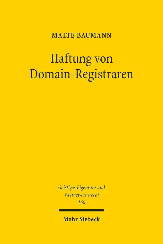 Produktbild: Haftung von Domain-Registraren | Malte Baumann
