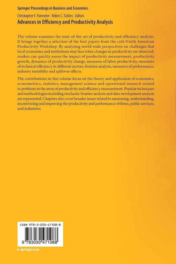 Weitere Ansicht: Advances in Efficiency and Productivity Analysis