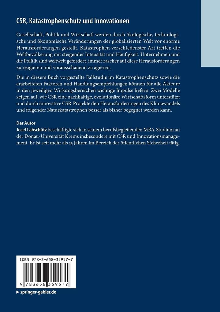 Weitere Ansicht: CSR, Katastrophenschutz und Innovationen | Josef Labschütz