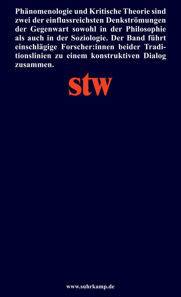 Weitere Ansicht: Phänomenologie und Kritische Theorie