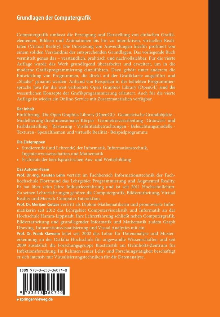 Weitere Ansicht: Grundlagen der Computergrafik | Karsten Lehn, Merijam Gotzes, Frank Klawonn
