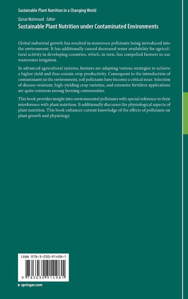 Weitere Ansicht: Sustainable Plant Nutrition under Contaminated Environments