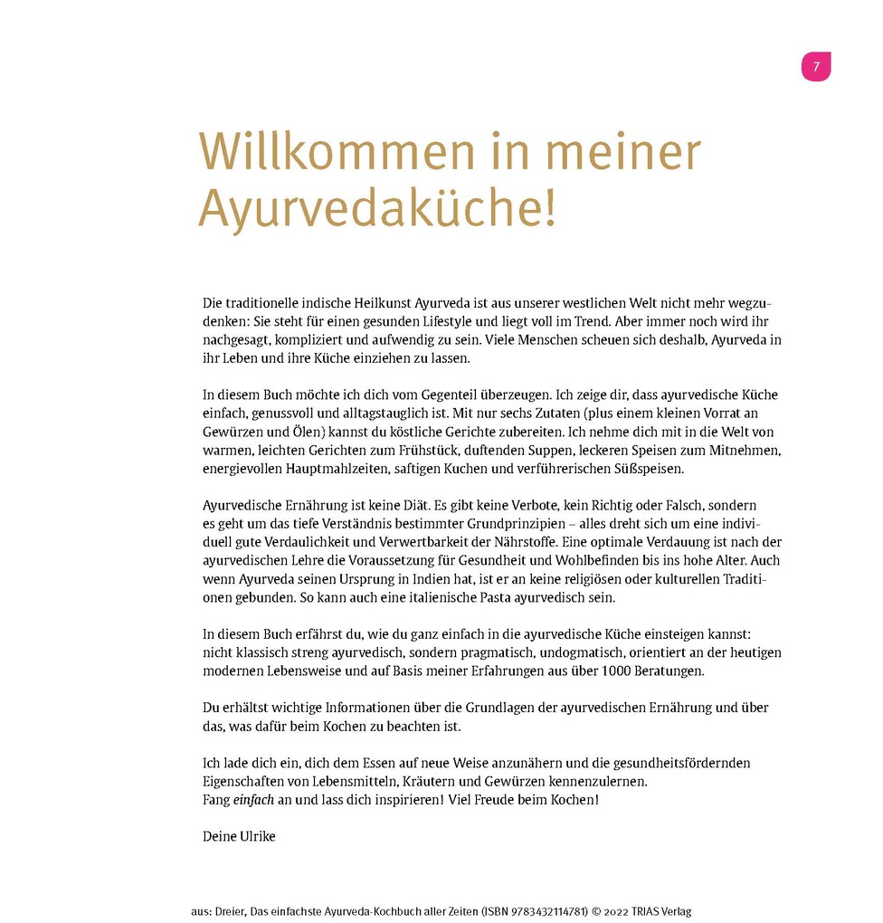 Weitere Ansicht: Das einfachste Ayurveda-Kochbuch aller Zeiten | Ulrike Dreier