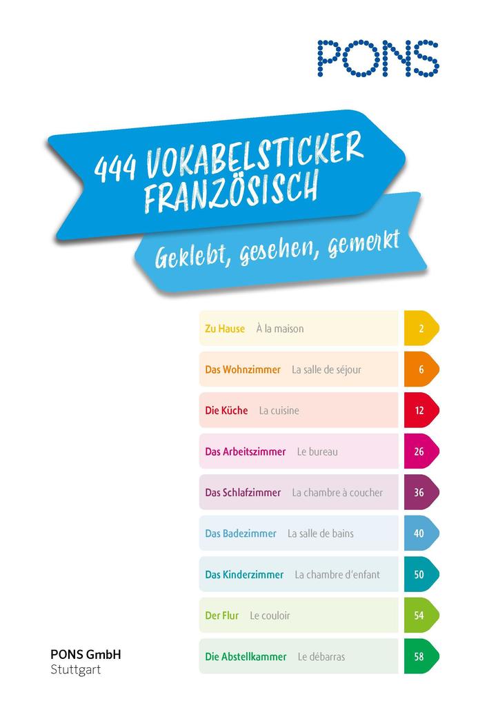 Weitere Ansicht: PONS 444 Vokabelsticker Französisch