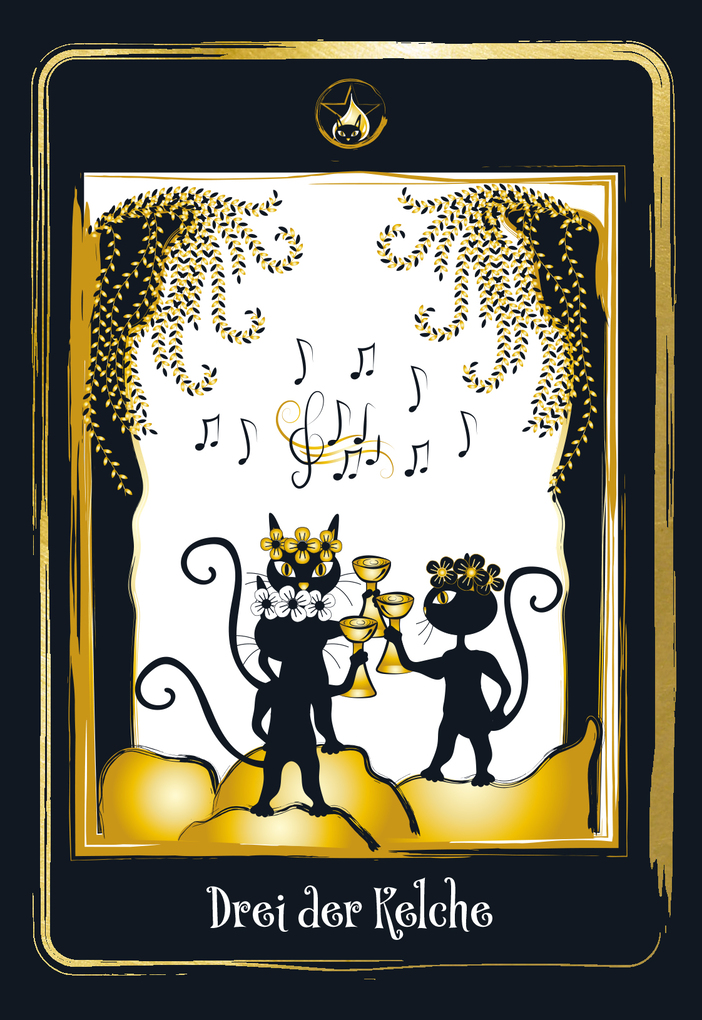 Weitere Ansicht: Golden Black Cat Tarot - Hochwertige Stülpdeckelschachtel mit Goldfolie | Helena de Almeida