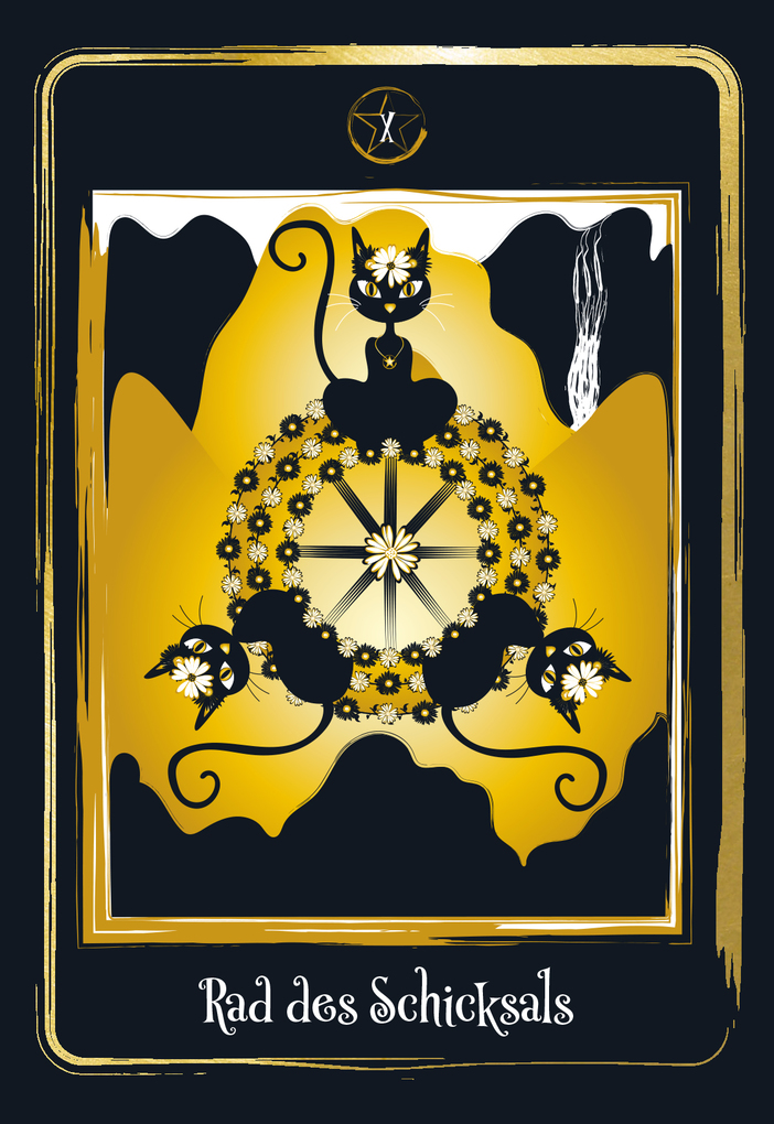 Weitere Ansicht: Golden Black Cat Tarot - Hochwertige Stülpdeckelschachtel mit Goldfolie | Helena de Almeida