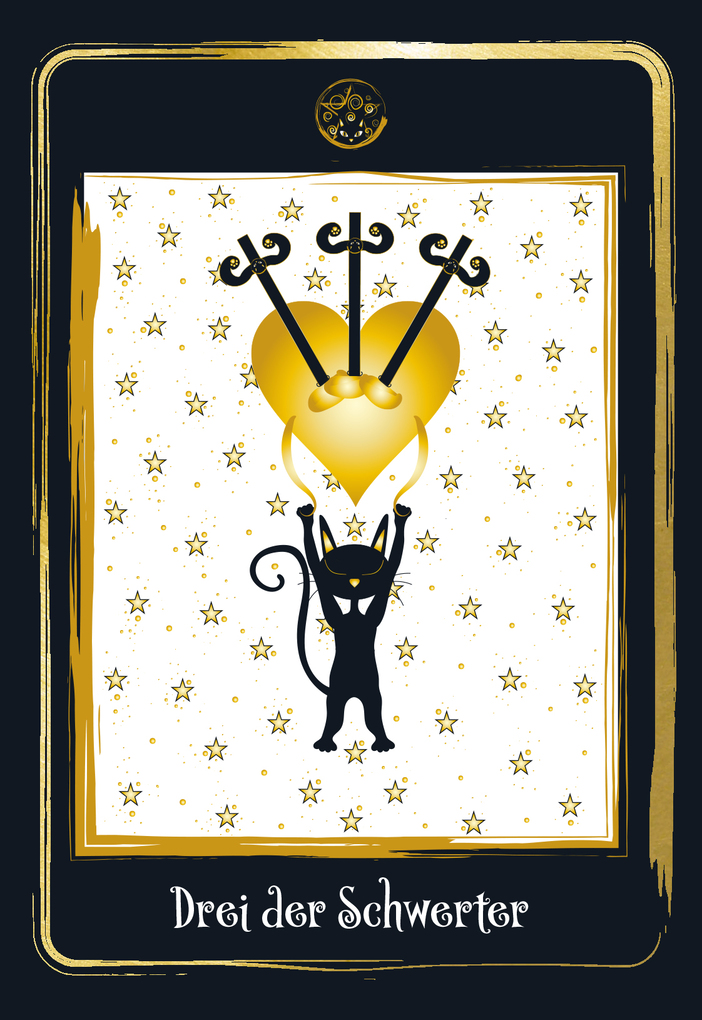 Weitere Ansicht: Golden Black Cat Tarot - Hochwertige Stülpdeckelschachtel mit Goldfolie | Helena de Almeida