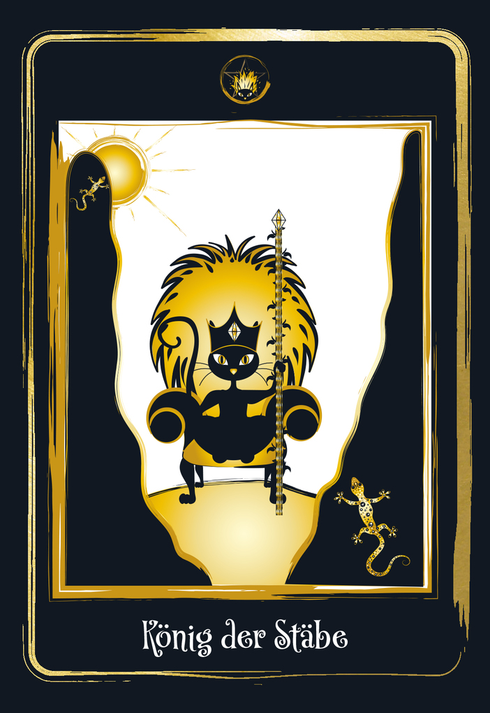 Weitere Ansicht: Golden Black Cat Tarot - Hochwertige Stülpdeckelschachtel mit Goldfolie | Helena de Almeida