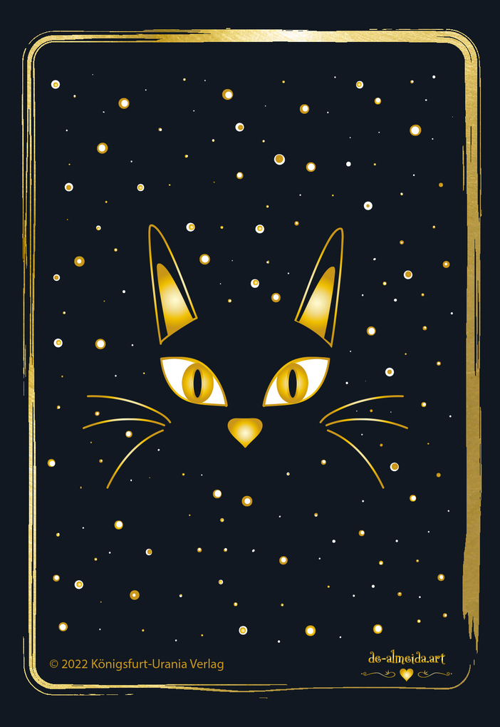 Weitere Ansicht: Golden Black Cat Tarot - Hochwertige Stülpdeckelschachtel mit Goldfolie | Helena de Almeida