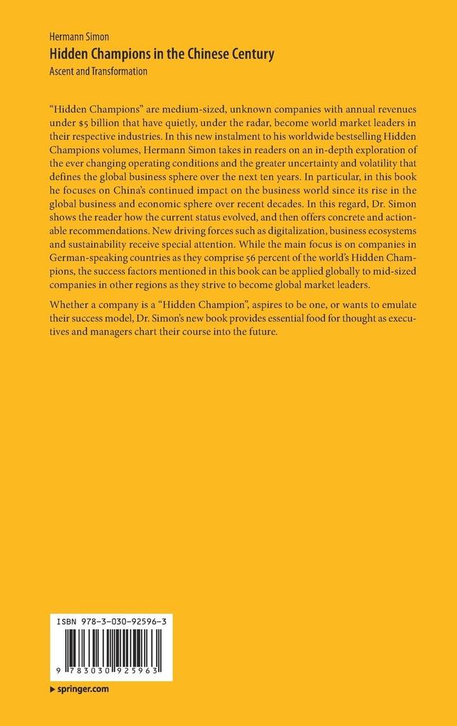 Weitere Ansicht: Hidden Champions in the Chinese Century | Hermann Simon