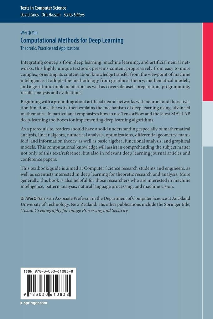 Weitere Ansicht: Computational Methods for Deep Learning | Wei Qi Yan