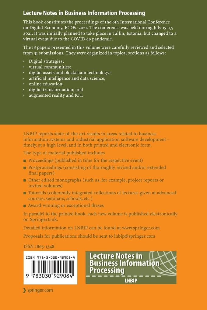 Weitere Ansicht: Digital Economy. Emerging Technologies and Business Innovation