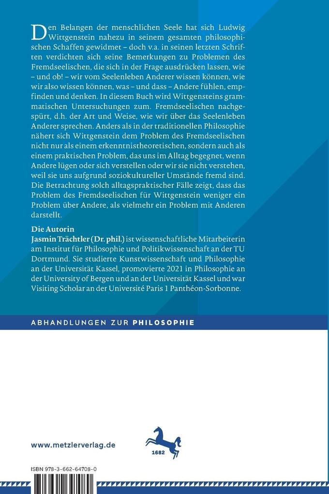 Weitere Ansicht: Wittgensteins Grammatik des Fremdseelischen | Jasmin Trächtler
