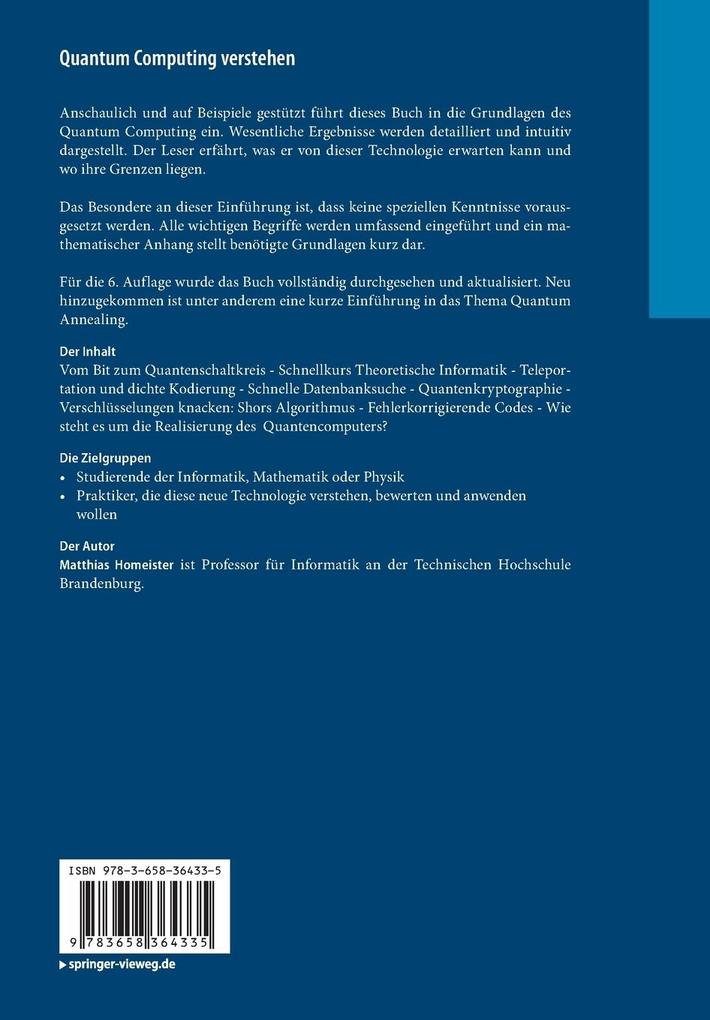 Weitere Ansicht: Quantum Computing verstehen | Matthias Homeister
