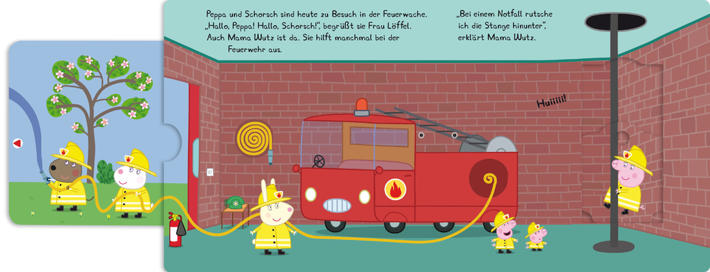 Weitere Ansicht: Peppa Pig: Peppa bei der Feuerwehr: Mein großer Schiebespaß | Panini