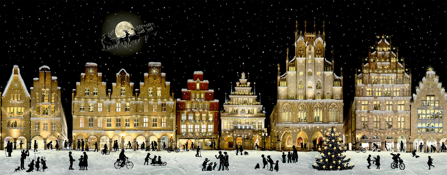 Produktbild: Wandkalender Weihnachtliches Stadtpanorama