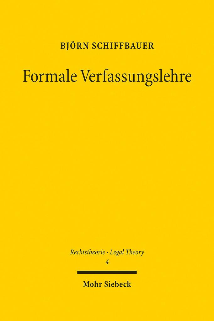Produktbild: Formale Verfassungslehre | Björn Schiffbauer