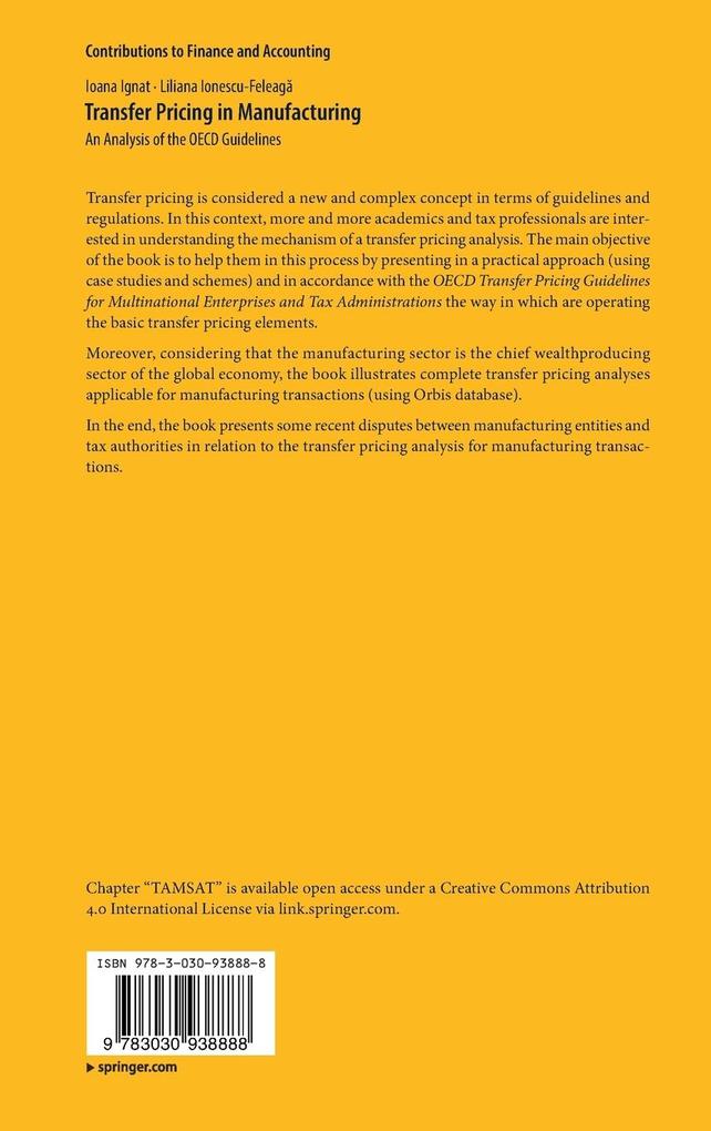 Weitere Ansicht: Transfer Pricing in Manufacturing | Ioana Ignat, Liliana Ionescu-Feleag
