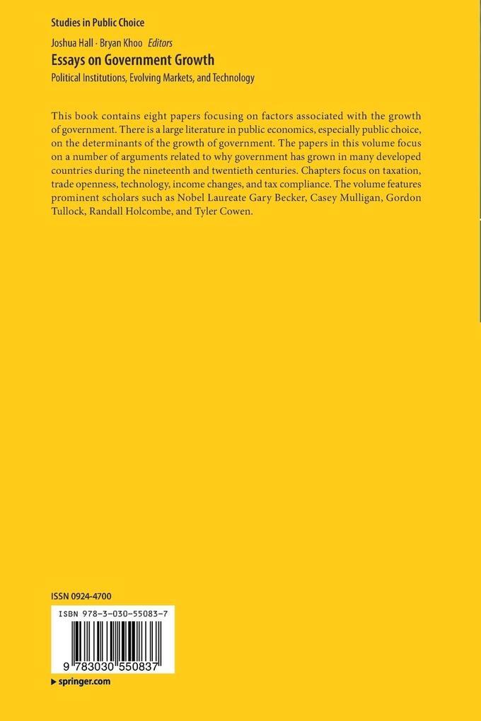 Weitere Ansicht: Essays on Government Growth