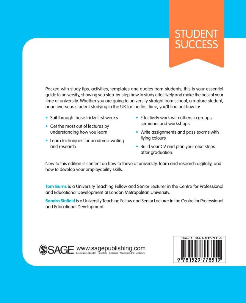 Weitere Ansicht: Essential Study Skills | Tom Burns, Sandra Sinfield