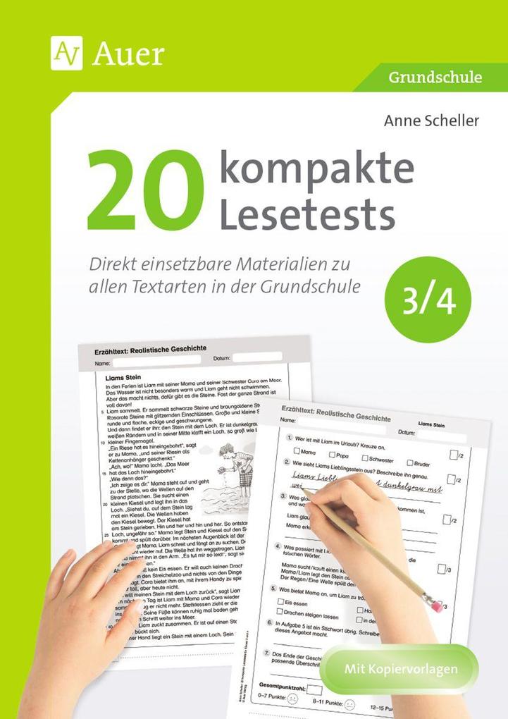 Produktbild: 20 kompakte Lesetests für Klasse 3/4 | Anne Scheller