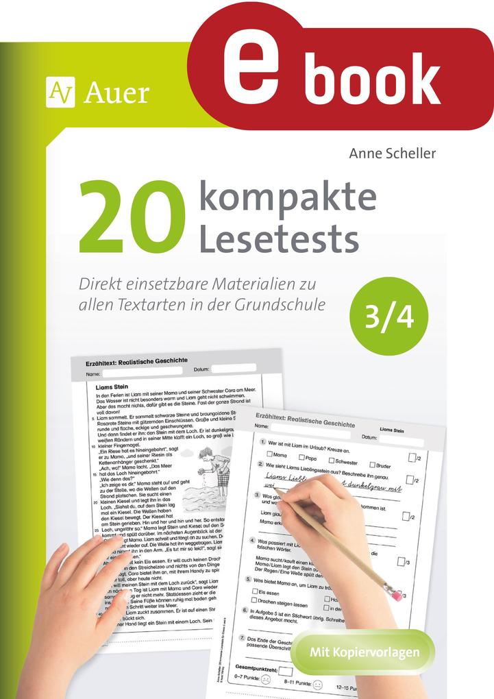 Produktbild: 20 kompakte Lesetests für Klasse 3/4 | Anne Scheller