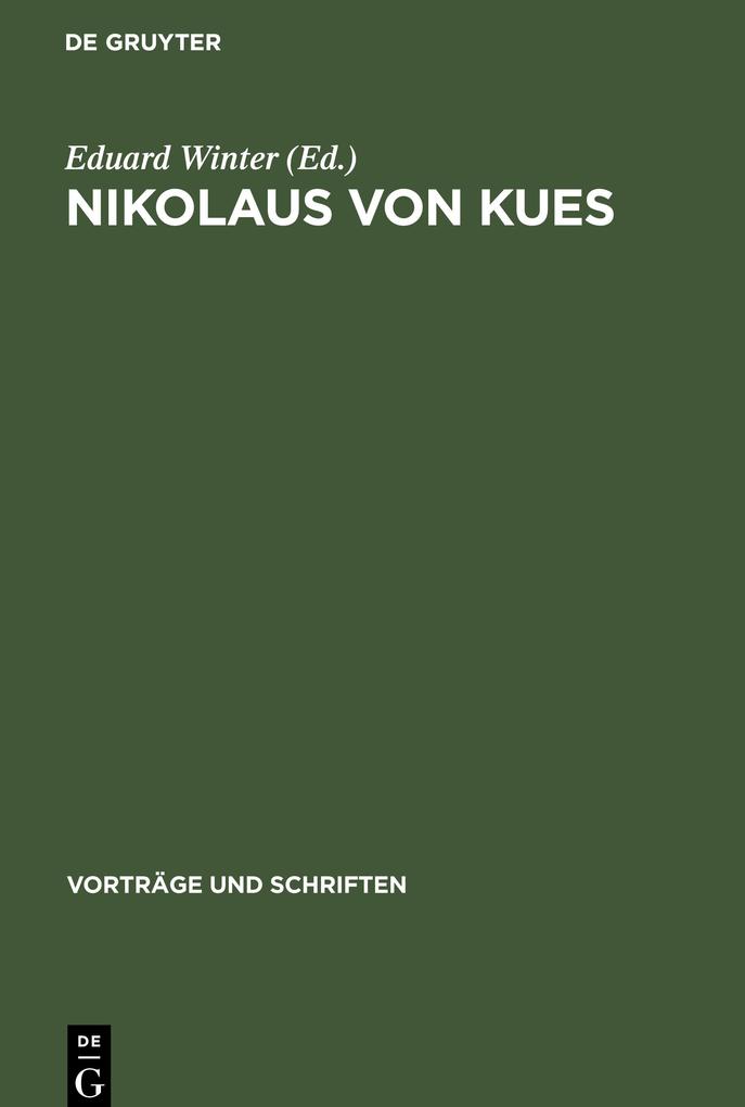 Produktbild: Nikolaus von Kues | Eduard Winter
