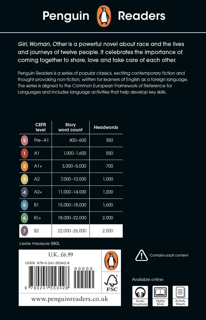 Weitere Ansicht: Penguin Readers Level 7: Girl, Woman, Other (ELT Graded Reader) | Bernardine Evaristo