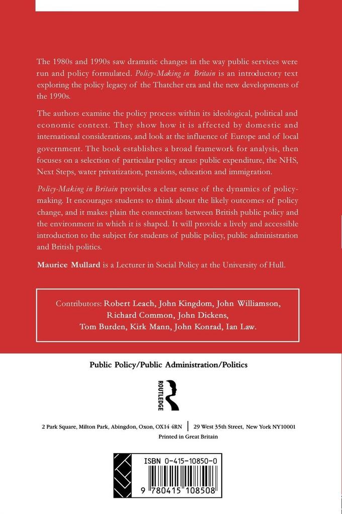 Weitere Ansicht: Policy-Making in Britain