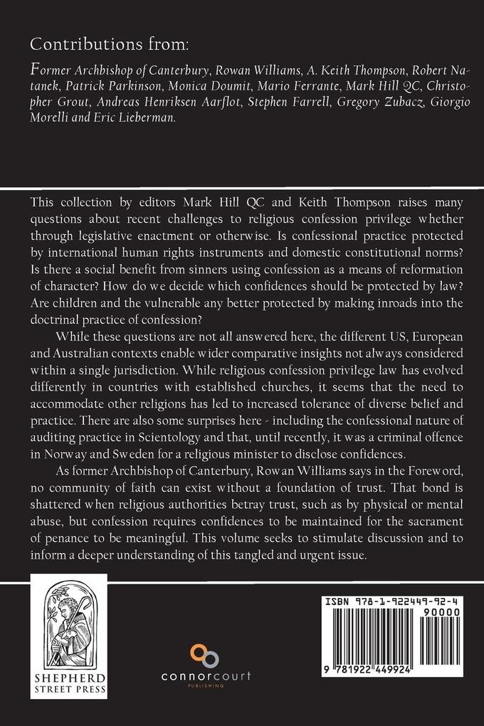 Weitere Ansicht: Religious Confession and Evidential Privilege in the 21st Century