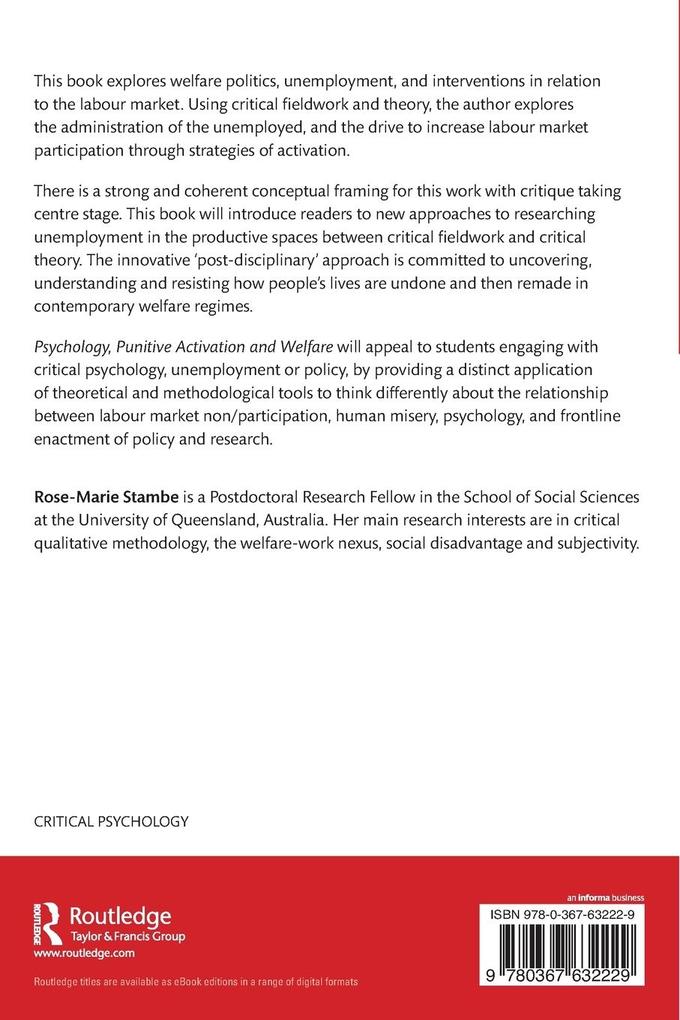 Weitere Ansicht: Psychology, Punitive Activation and Welfare | Rose-Marie Stambe
