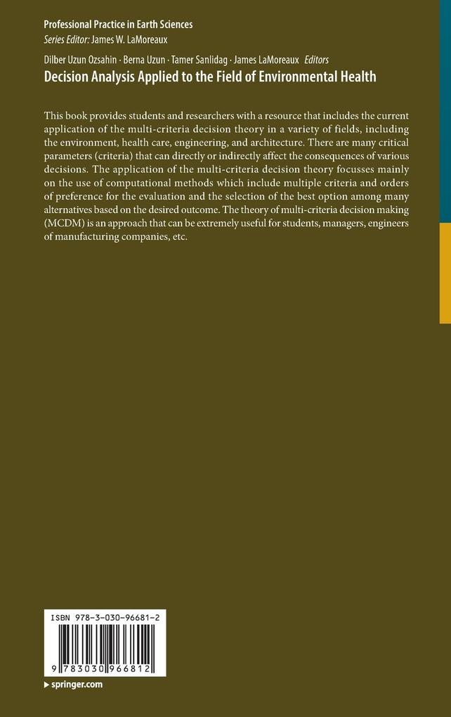 Weitere Ansicht: Decision Analysis Applied to the Field of Environmental Health