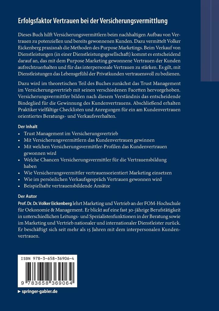 Weitere Ansicht: Erfolgsfaktor Vertrauen bei der Versicherungsvermittlung | Volker Eickenberg