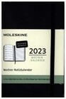 Moleskine 12 Monate Wochen Notizkalender Deutsch 2023, Pocket/A6, 1 Wo = 1 Seite, rechts linierte Seite, Kt, Schwarz