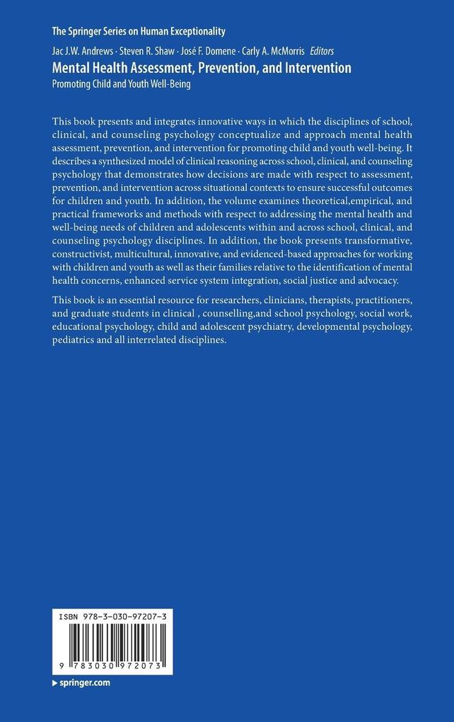 Weitere Ansicht: Mental Health Assessment, Prevention, and Intervention