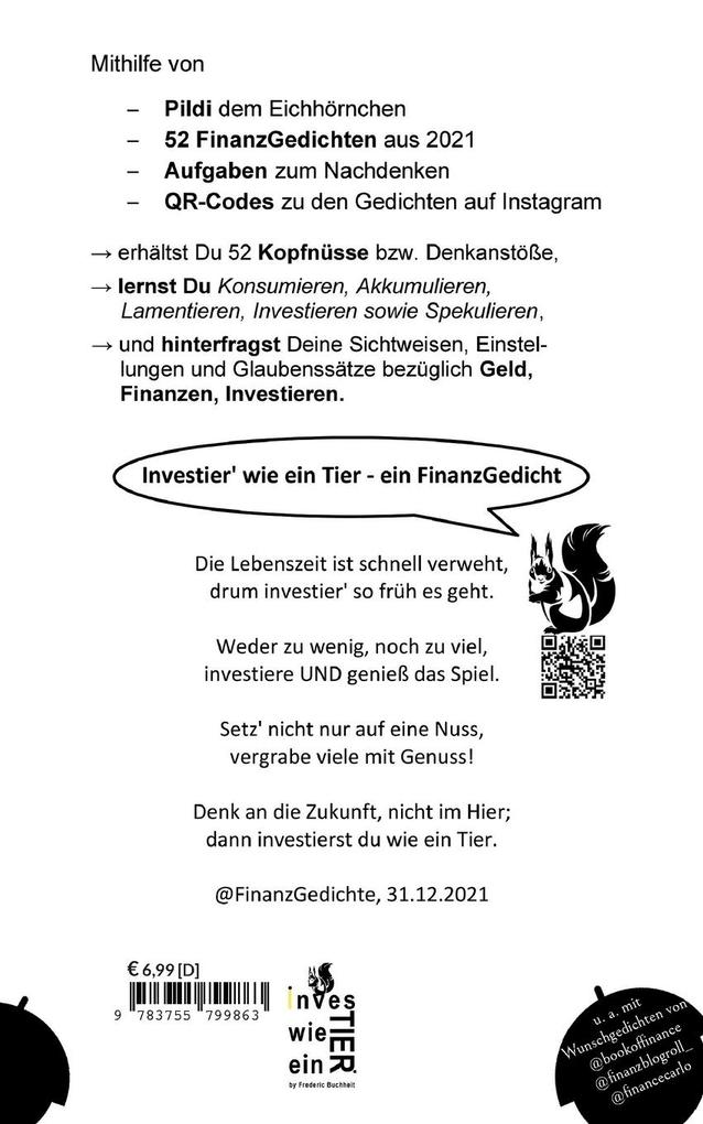 Weitere Ansicht: Investier wie ein Tier 52 FinanzGedichte aus 2021 by Frederic Buchheit | Frederic Buchheit