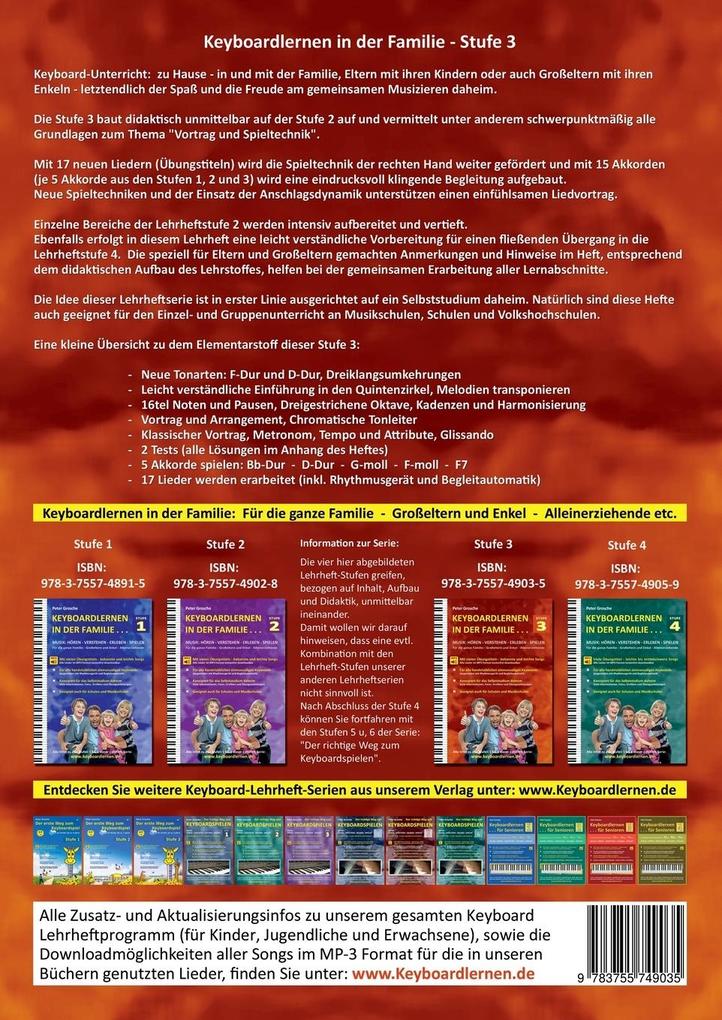 Weitere Ansicht: Keyboardlernen in der Familie (Stufe 3) | Peter Grosche