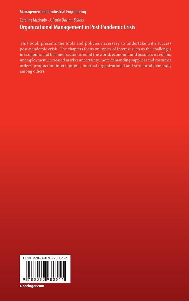 Weitere Ansicht: Organizational Management in Post Pandemic Crisis