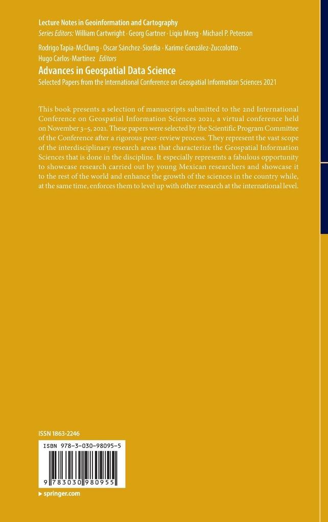 Weitere Ansicht: Advances in Geospatial Data Science