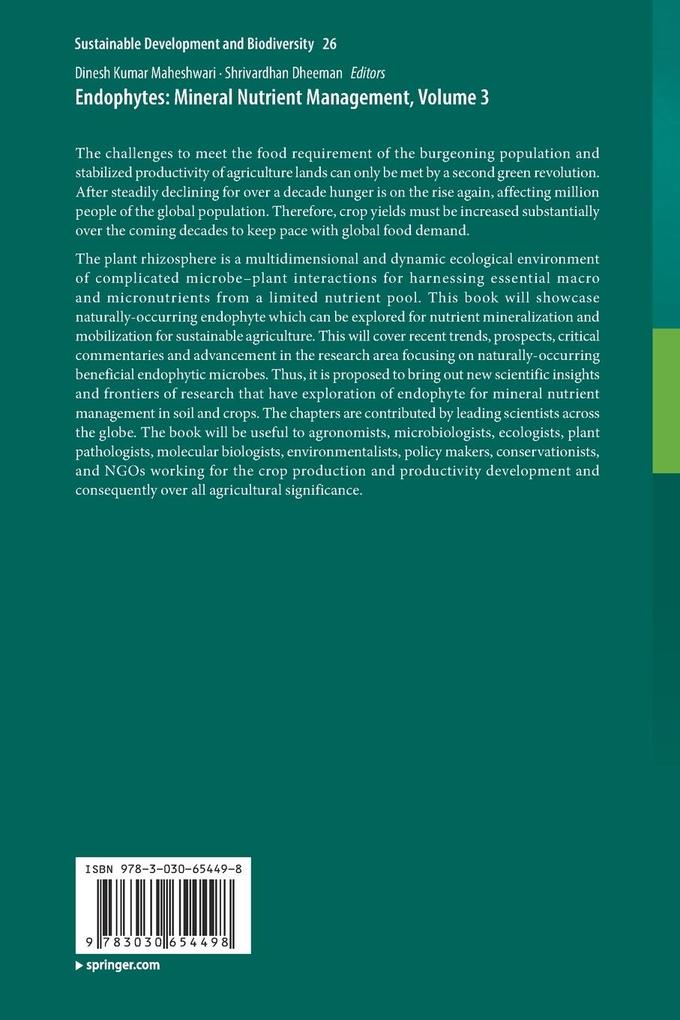Weitere Ansicht: Endophytes: Mineral Nutrient Management, Volume 3