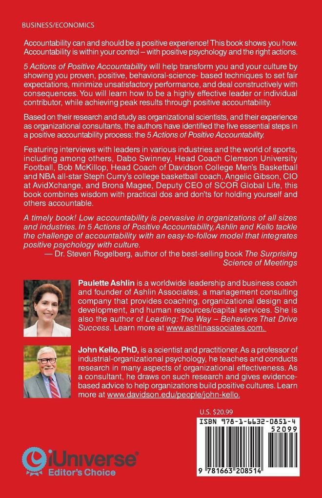 Weitere Ansicht: 5 Actions of Positive Accountability | Paulette Ashlin, John Kello