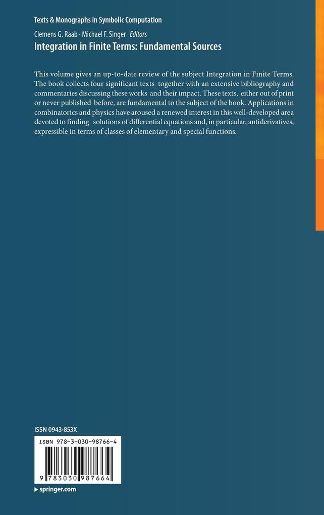 Weitere Ansicht: Integration in Finite Terms: Fundamental Sources