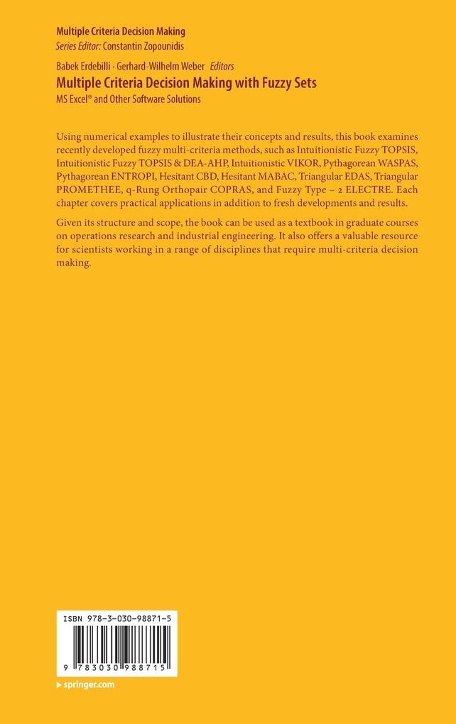 Weitere Ansicht: Multiple Criteria Decision Making with Fuzzy Sets
