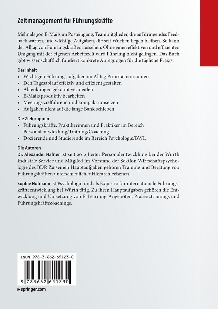 Weitere Ansicht: Zeitmanagement für Führungskräfte | Alexander Häfner, Sophie Hofmann