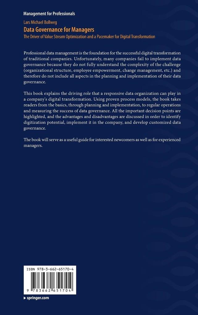 Weitere Ansicht: Data Governance for Managers | Lars Michael Bollweg